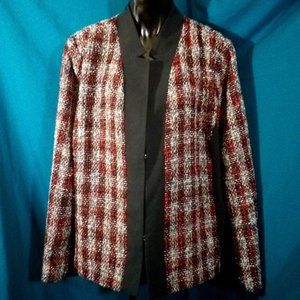 Lane Bryant Red/Black Long Sleeve Blazer Size 24